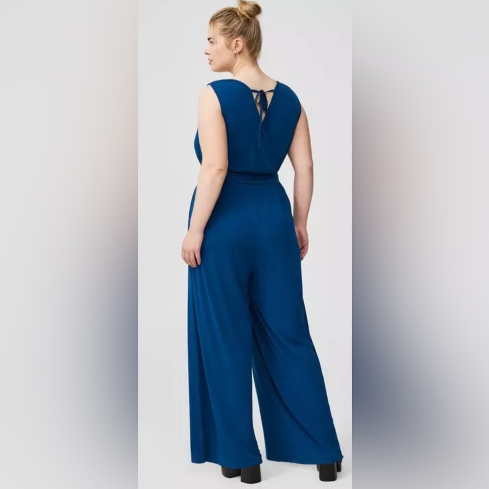 Torrid Studio Knit Surplice Tie Back Jumpsuit - Picture 2 of 4